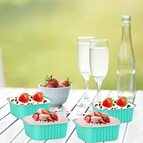120 Pack 10oz Mini Cake Pans with Lids and Spoons for Bake Sales