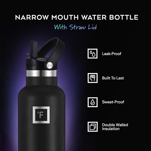 32 oz Narrow Mouth Water Bottle with 3 Lids