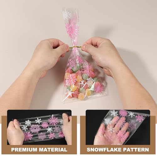 100pcs Snowflake Treat Bags (100 Count)
