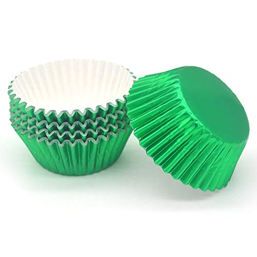 Standard Green Foil Cupcake Liners Muffin Baking Cups for Party and More (100 Count)