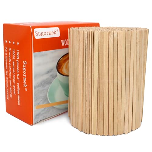 1000PCS 5.5 IN Wooden Coffee Stirrers