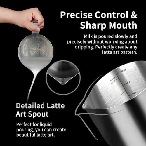 50oz Milk Frothing Pitcher Stainless Steel Espresso Steaming Jug