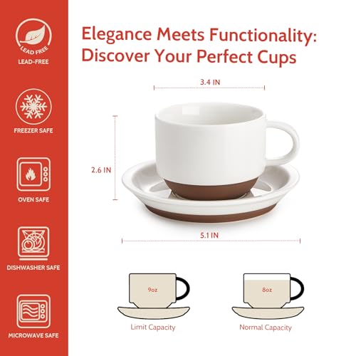8 Ounce Cappuccino Cups Set of 4 (4 Count)