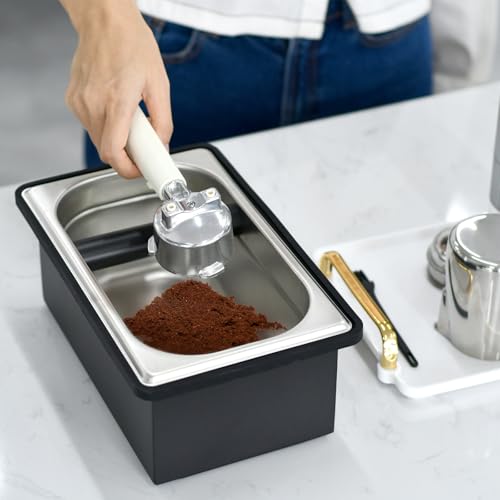 Espresso Knock Box Stainless Steel Large Coffee Puck Container Knockbox