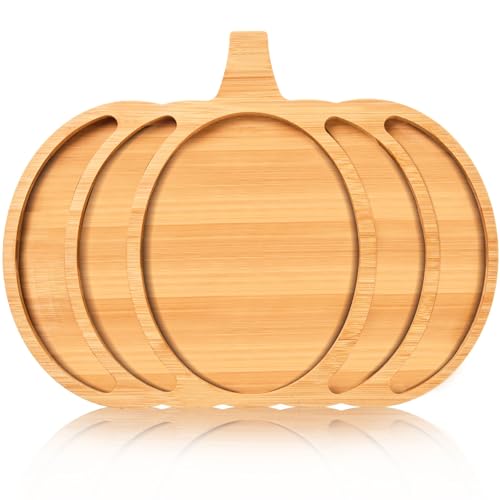 Pumpkin Bamboo Serving Platter Tray Thanksgiving Charcuterie Board