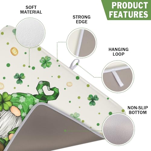 St Patrick's Day Gnome Dish Drying Mat for Kitchen Counter