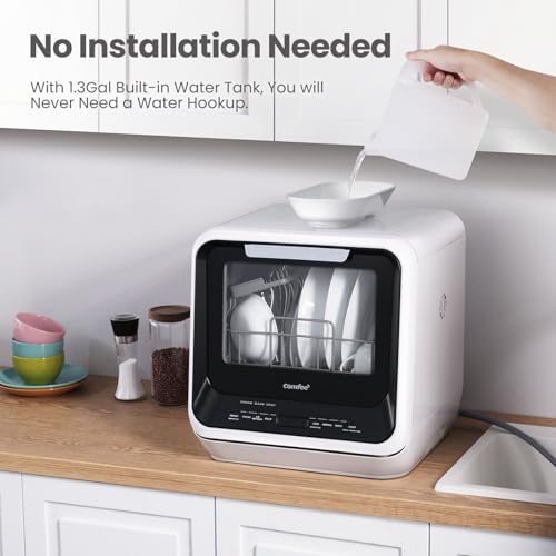 Portable Mini Dishwasher Countertop with 1.32Gal Built
