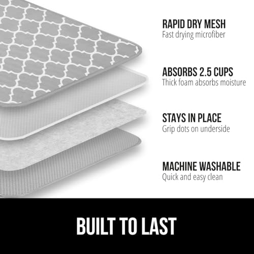 Ultra Absorbent Microfiber Dish Drying Mat (2 Count)