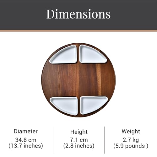 Upgraded Lazy Susan Cheese Cutting Board Set