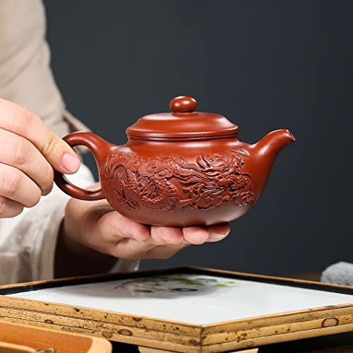 Teapot 8.6oz Chinese Dragon Yixing Clay Zisha Classics Pot Genuine Black Infusers Tea