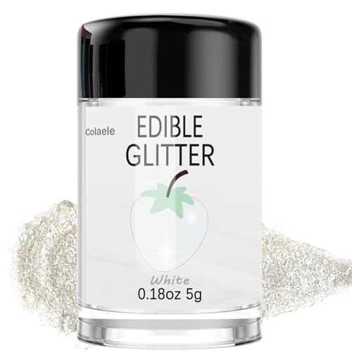 White Edible Glitter Glimmer Powder for Cakes Drinks