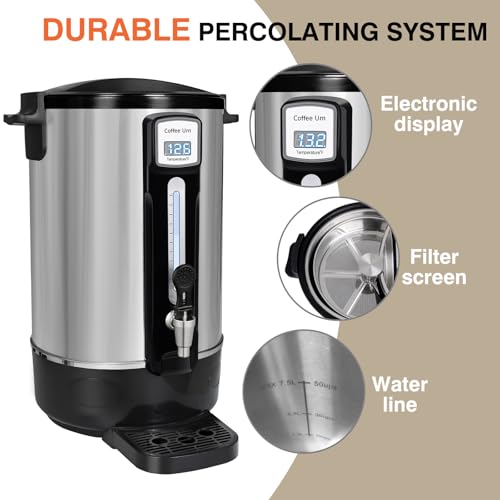 Commercial Coffee Urn 100 Cup Stainless Steel Coffee Maker