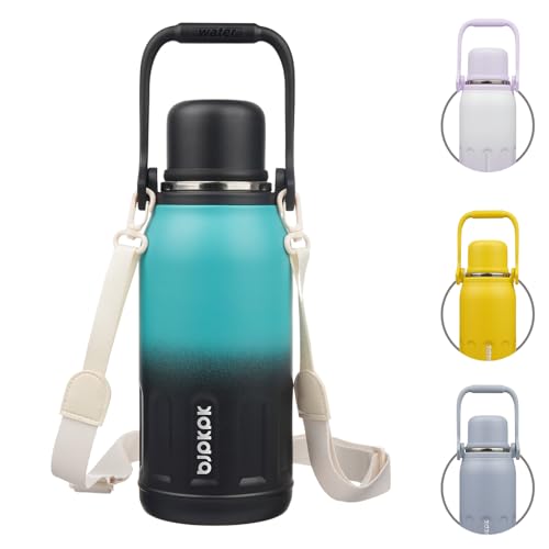 Stainless Steel Insulated Bottle with Handle & Strap