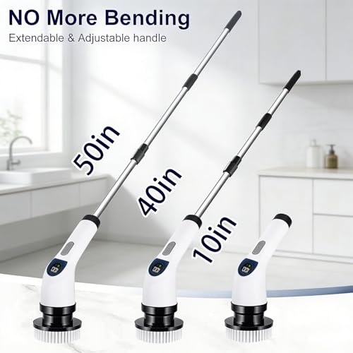 Electric Spin Scrubber for Cleaning with 7 Replaceable Heads