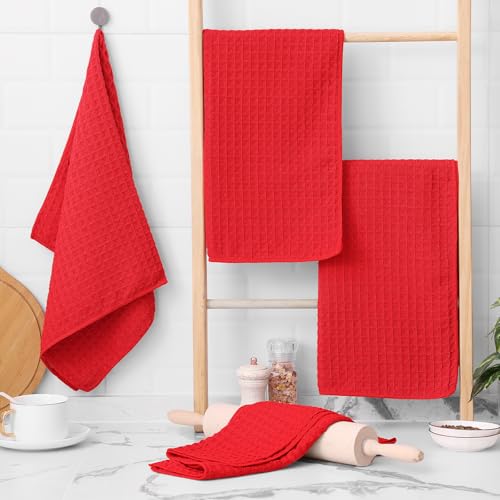Microfiber Waffle Weave Kitchen Towels (6 Count)