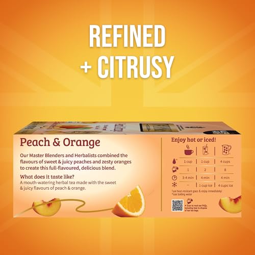 Peach & Orange Herbal Tea Individually Wrapped Bags (100 Count)
