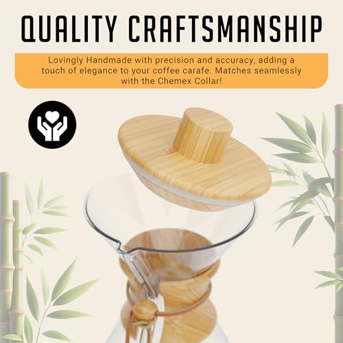 Pour Over Lid for Chemex Coffee Maker Bamboo Heat Retaining Cover