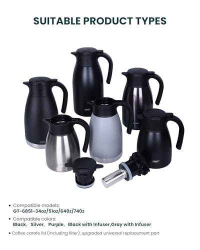 Stainless Steel Thermal Coffee Carafe Lid With Tea Infuser