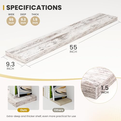 55 Inch Floating Shelves