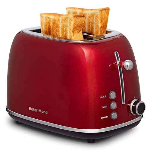 2 Slice Toaster Retro Stainless Steel with Bagel