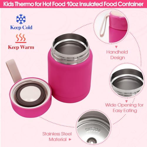 Lunch Box for Girls with 10oz Thermo 6 Compartment Bento Set