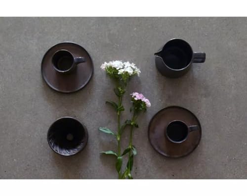 Handmade Stoneware Pour Over Drip Coffee Maker & Cups Set