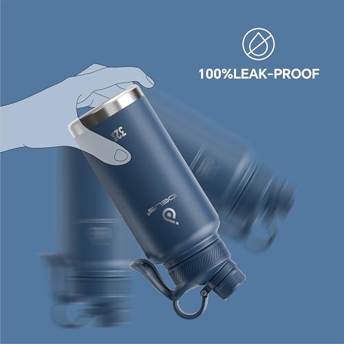 32oz Insulated Stainless Bottle with 2 Leakproof Lids