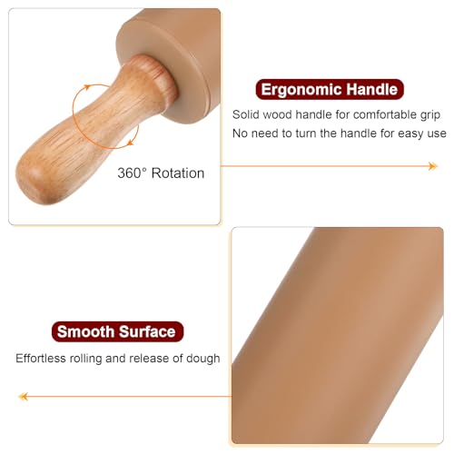 Silicone Rolling Pins for Baking 9.25 Inch Non