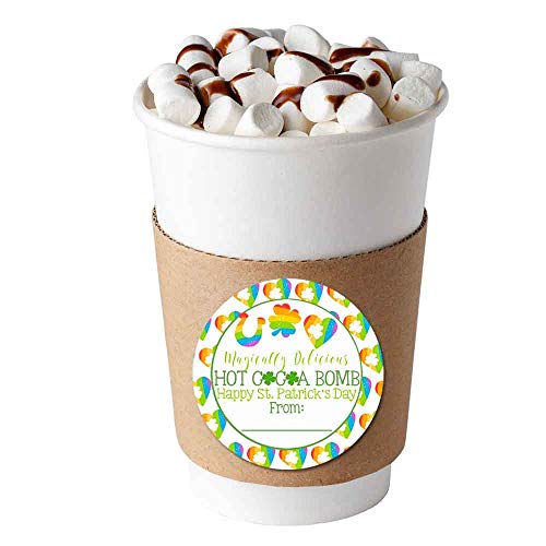 Magically Delicious Happy St. Patrick's Day Hot Cocoa Bomb Packaging Sticker Labels