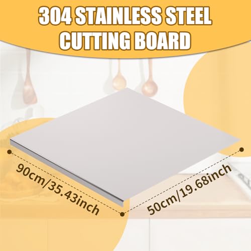 Stainless Steel Cutting Board with Lip Chopping Board 35.4"Lx19.7"W