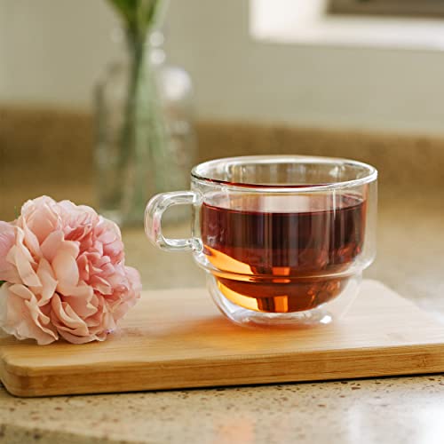 BTaT Double Walled Stackable Glass Coffee Mugs