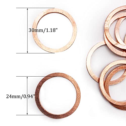 M24 Flat Washer Copper Sealing Ring (20 Count)