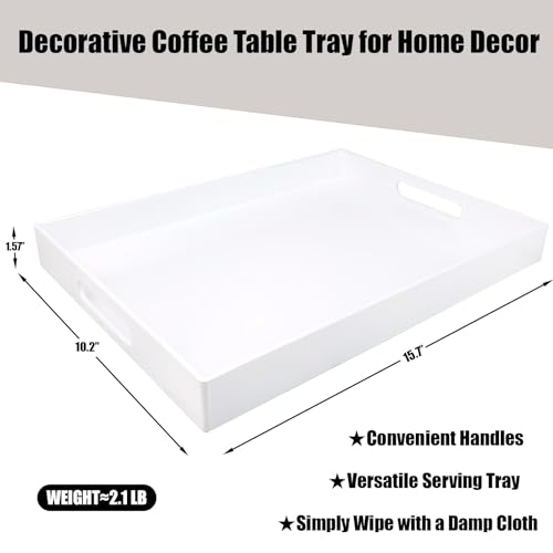 White Serving Tray for Coffee Table