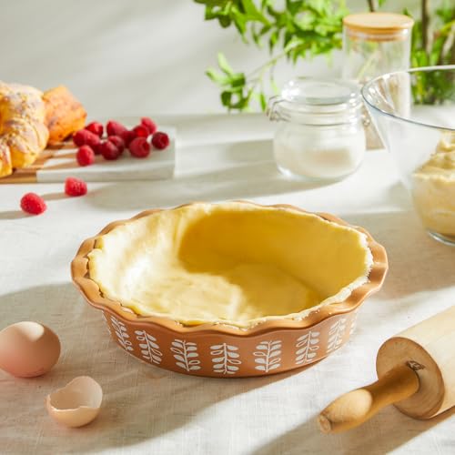 Porcelain Deep Fluted Pie Dish for Baking