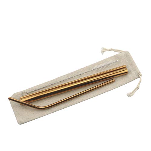 Metal Straws Stainless Steel Straws 8.5'' Drinking Straws Reusable 3 Set