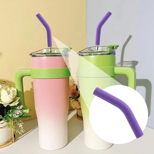 6pcs Food Grade Silicone Metal Straw Tips (6 Count)