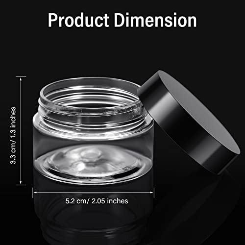 4 Pcs Plastic Jars Wide Mouth with Lids (4 Count)
