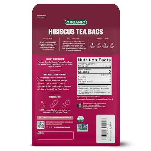 Organic Hibiscus Herbal Tea (40 Count)