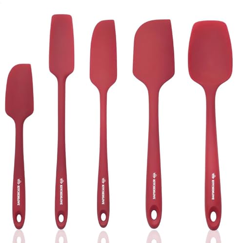Premium 600°F Heat Resistant 5 Piece Silicone Spatula Set for Baking (5 Count)