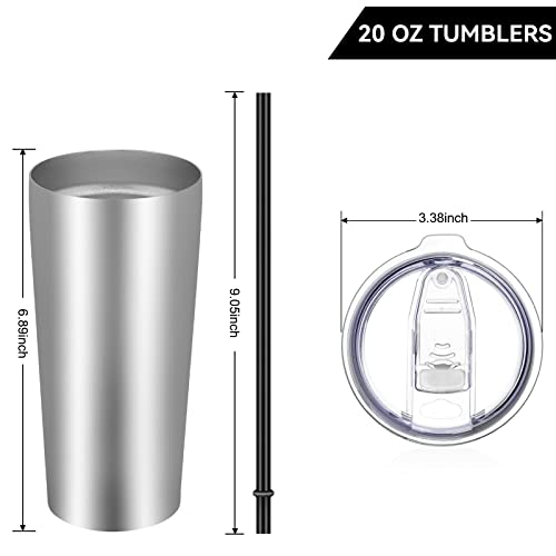 20oz Tumbler Bulk with Lid and Straw 6 Pack (6 Count)