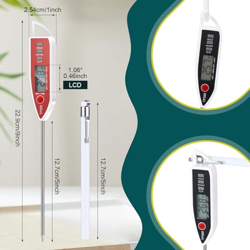 10 Set Digital Food Thermometer Long Probe Instant (10 Count)