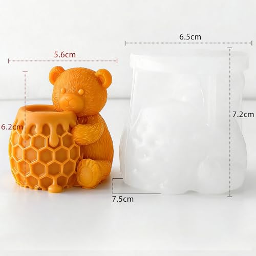 Honeycomb Bear Cylinder Candle & Resin Mold