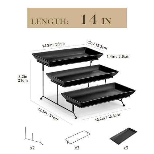 3 Tier Serving Trays for Party (4 Count)