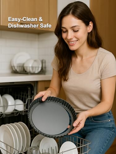 9 Inch Quiche Pans 2 Pack. Removable Bottom