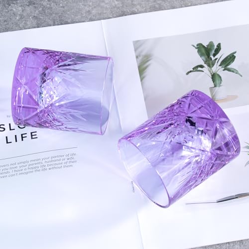 Crystal Whiskey Glasses Set of 2 Hand Blown Old Fashioned Glasses