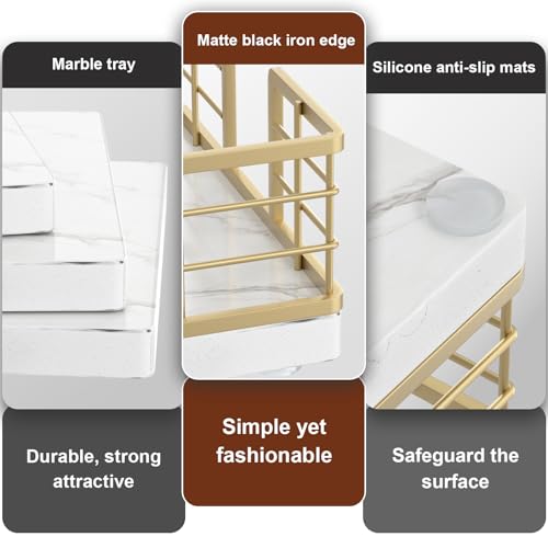 Marble Guest Towel Holder Tray for Bathroom