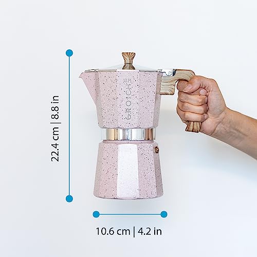 Milano Stovetop Espresso Maker Moka Pot 9 espresso Cup 15.2 oz Pink