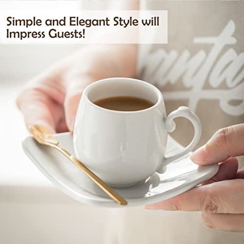Espresso Cups with Saucers Set (6 Count)