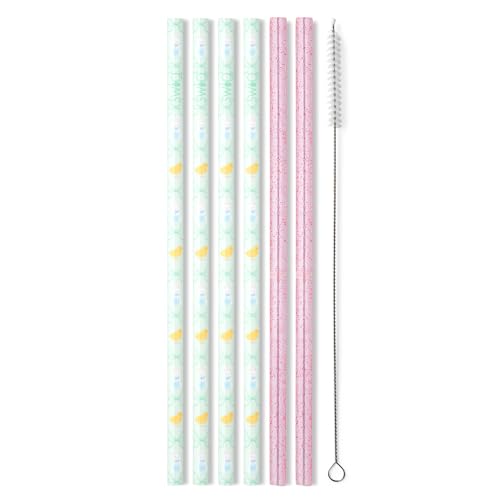 Reusable Straw Set with Cleaning Brush (6 Count)