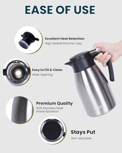 51Oz Stainless Steel Thermal Coffee Carafe with Lid